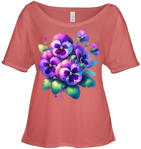 Image of Alzheimer purple floral pansy dementia alzheimer s awareness T Shirt