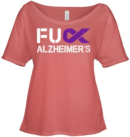 Image of Fuck FU Alzheimer s Awareness Month Purple Ribbon Fighter T Shirt