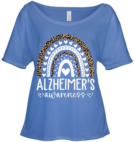 Image of Wear Purple Alzheimer s Awareness Leopard Rainbow T Shirt