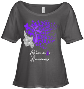 Alzheimer s Awareness Shirt Alzheimers Purple Butterflies T Shirt