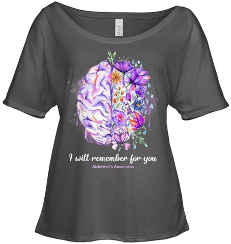 Image of I Will Remember For You Brain Alzheimer s Awareness T Shirt