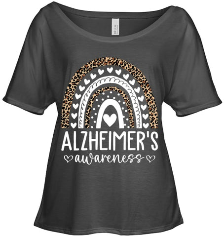 Image of Wear Purple Alzheimer s Awareness Leopard Rainbow T Shirt