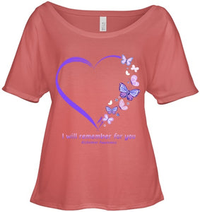 I Will Remember For You Butterfly Alzheimer s Awareness T Shirt