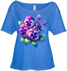 Alzheimer purple floral pansy dementia alzheimer s awareness T Shirt