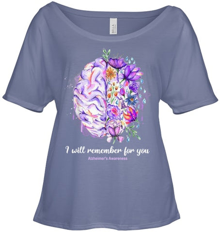 Image of I Will Remember For You Brain Alzheimer s Awareness T Shirt