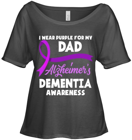 Image of I Wear Purple For My Dad Alzheimer s Dementia Awareness T Shirt