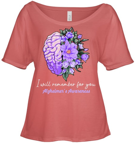 Image of I Will Remember For You Purple Ribbon Alzheimers Awareness