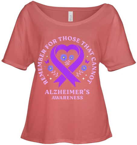 Image of Remember For Those That Cannot Alzheimer s Awareness Ribbon T Shirt