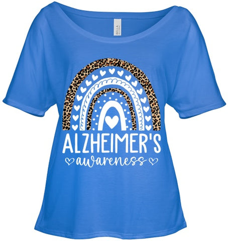 Image of Wear Purple Alzheimer s Awareness Leopard Rainbow T Shirt