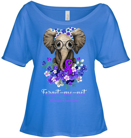 Image of Forget me not Alzheimer s Awareness Elephant Flower T Shirt