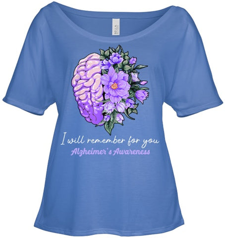 Image of I Will Remember For You Purple Ribbon Alzheimers Awareness