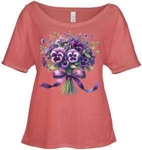 Alzheimer purple floral pansy dementia alzheimer s awareness T Shirt (5)