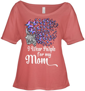 I Wear Purple For My Mom Alzheimers T Shirt