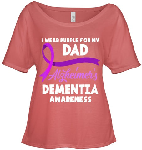 Image of I Wear Purple For My Dad Alzheimer s Dementia Awareness T Shirt