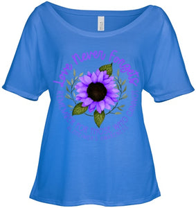 Alzheimer Awareness Tee for Men and Women Purple sunflower T Shirt