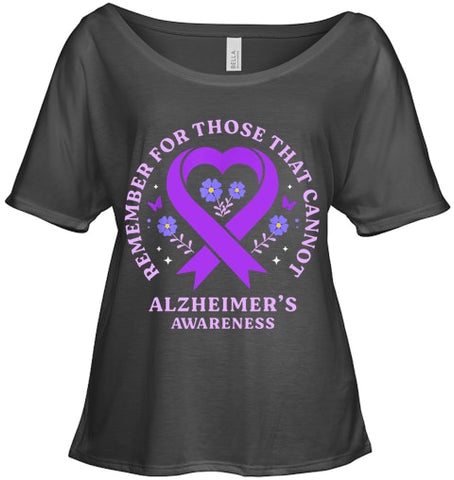 Image of Remember For Those That Cannot Alzheimer s Awareness Ribbon T Shirt