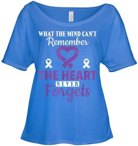 The Heart Never Forgets Alzheimer's Awareness Purple Ribbon