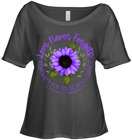 Image of Alzheimer Awareness Tee for Men and Women Purple sunflower T Shirt