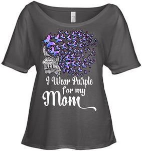 I Wear Purple For My Mom Alzheimers T Shirt