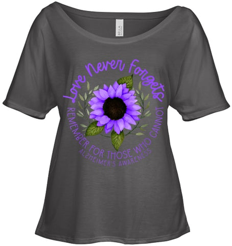 Image of Alzheimer Awareness Tee for Men and Women Purple sunflower T Shirt