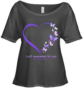 I Will Remember For You Butterfly Alzheimer s Awareness T Shirt