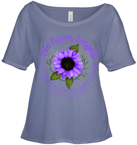 Image of Alzheimer Awareness Tee for Men and Women Purple sunflower T Shirt