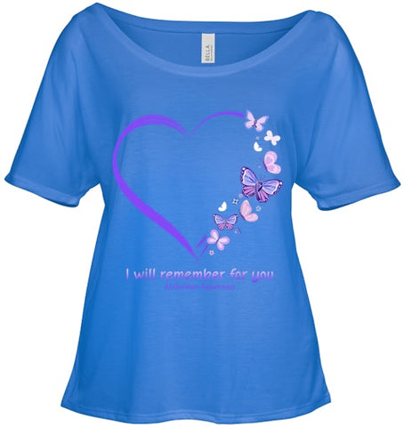 Image of I Will Remember For You Butterfly Alzheimer s Awareness T Shirt