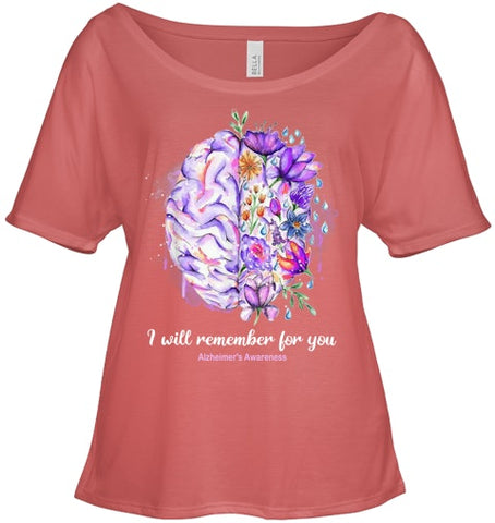 Image of I Will Remember For You Brain Alzheimer s Awareness T Shirt