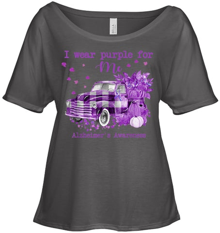 Image of I Wear Purple Pumpkin Truck For Me Alzheimer's Awareness