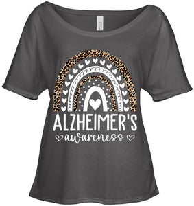 Wear Purple Alzheimer s Awareness Leopard Rainbow T Shirt