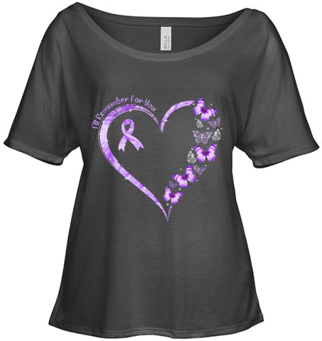 Image of I ll Remember For You Purple Butterfly Alzheimer s Awareness T Shirt