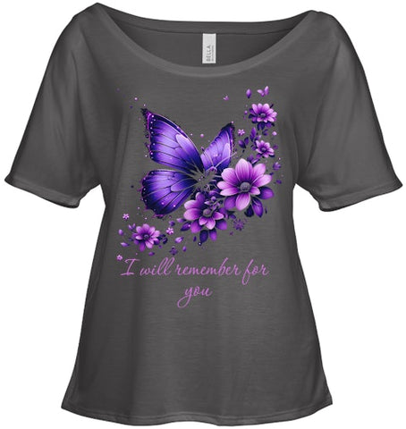 Image of Butterfly I Will Remember For You Alzheimer s Awareness T Shirt