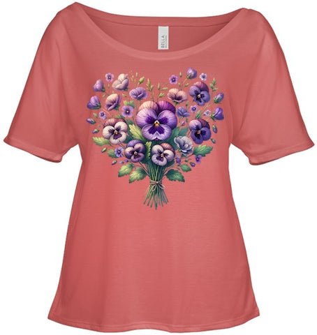 Image of Alzheimer purple floral pansy dementia alzheimer s awareness T Shirt (2)