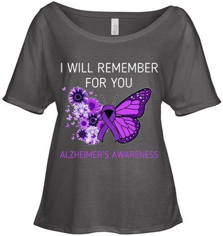 Image of Alzheimer s Awareness I Will Remember you Butterfly Women T Shirt