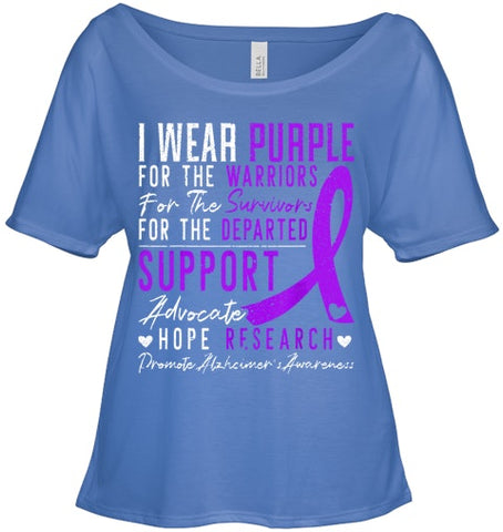 Image of I Wear Purple Alzheimer s Awareness Dementia Disease T Shirt