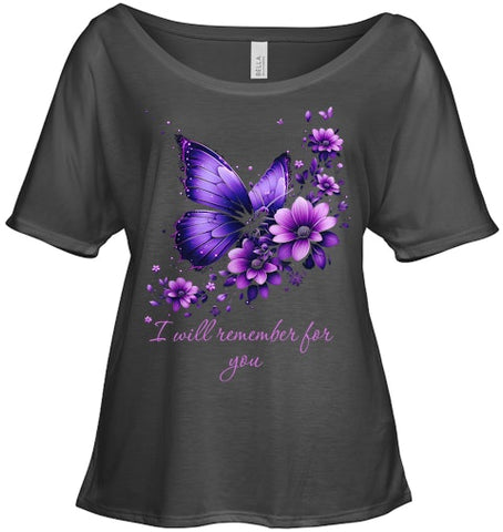 Image of Butterfly I Will Remember For You Alzheimer s Awareness T Shirt