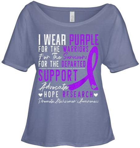 Image of I Wear Purple Alzheimer s Awareness Dementia Disease T Shirt