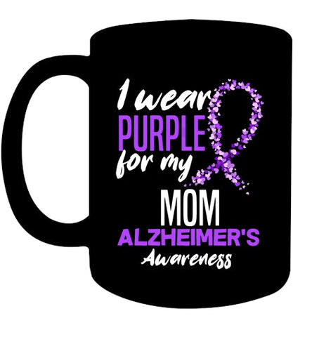 Image of I Wear Purple For My Mom Dementia Alzheimer s Awareness T Shirt