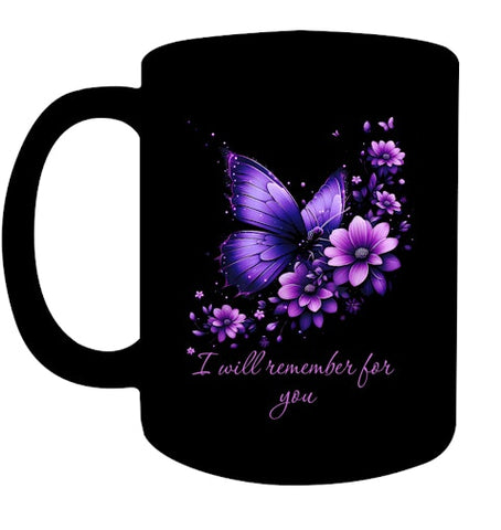 Image of Butterfly I Will Remember For You Alzheimer s Awareness T Shirt