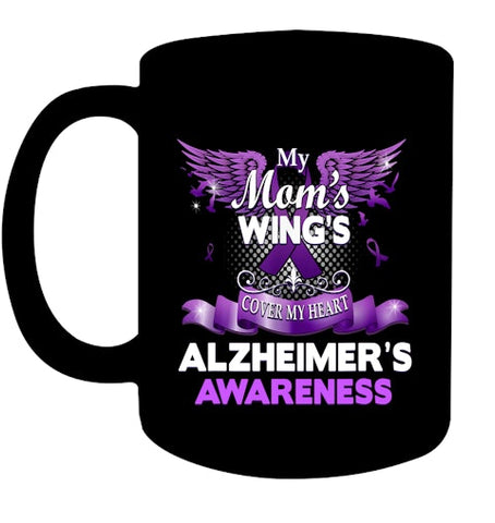 Image of Alzheimer s Awareness Products Mom s Wings Cover My Heart T Shirt