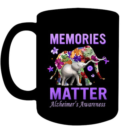 Image of Alzheimers Awareness Memories Matter Purple Elephant Womens T Shirt