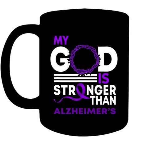 Image of My God Is Stronger Than Alzheimer s Awareness Ribbon T Shirt