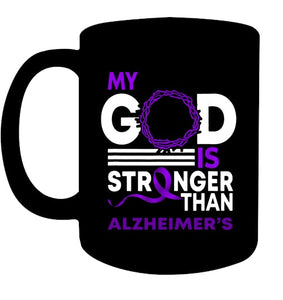 My God Is Stronger Than Alzheimer s Awareness Ribbon T Shirt