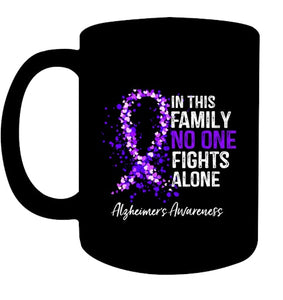 In This Family No One Fights Alone Shirt Alzheimer s Ribbon T Shirt