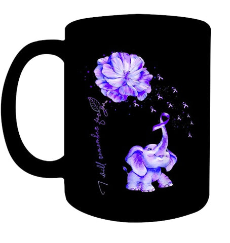 Image of I ll Remember For You Purple Elephant Alzheimer s Awareness T Shirt