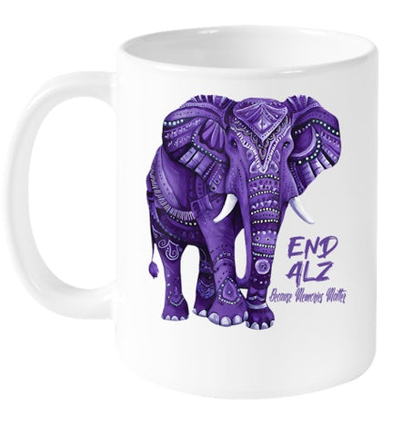 Image of Alzheimers Awareness Purple Elephant Awareness T Shirt