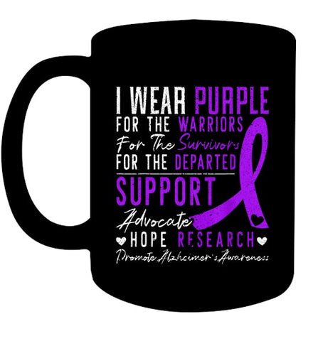 Image of I Wear Purple Alzheimer s Awareness Dementia Disease T Shirt