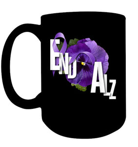 End Alz Purple Floral Pansy Dementia Alzheimer s Awareness T Shirt