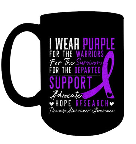 Image of I Wear Purple Alzheimer s Awareness Dementia Disease T Shirt