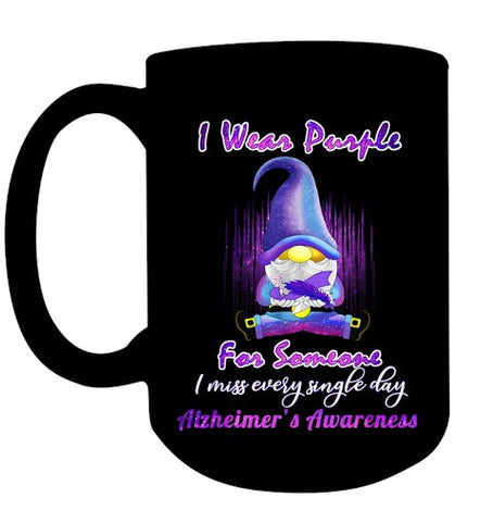 Image of Alzheimer s Awareness Products I Wear Purple Ribbon Gnome T Shirt